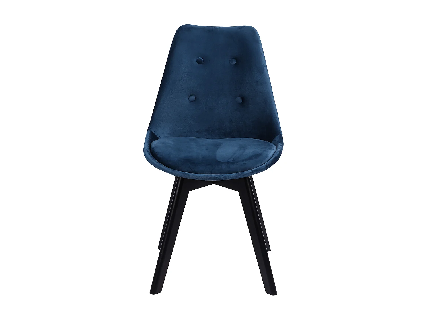 Set van 4 blauwe NORA fluwelen stoelen met kussen