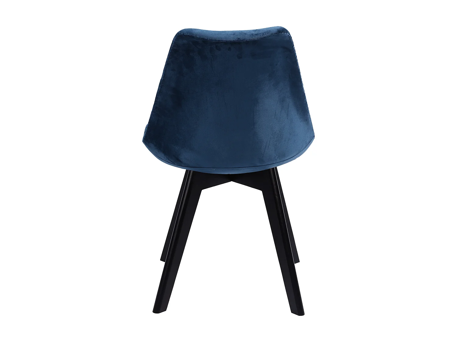 Set van 4 blauwe NORA fluwelen stoelen met kussen