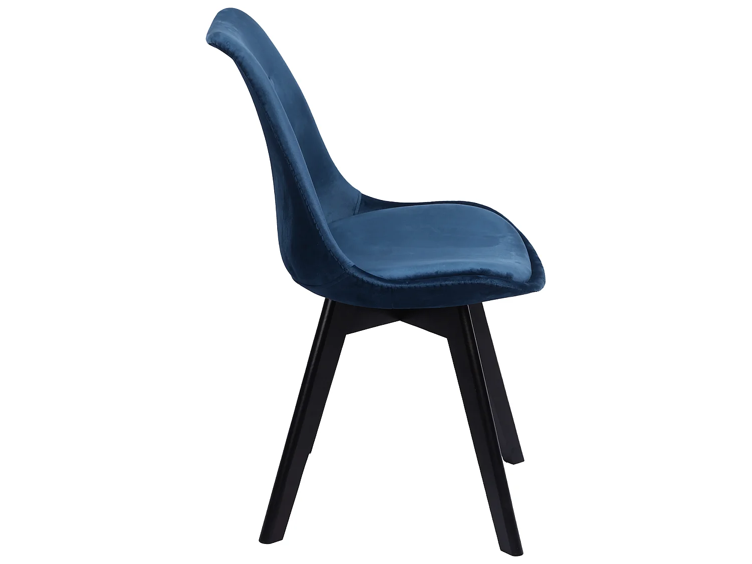 Set di 4 sedie NORA in velluto blu con cuscino