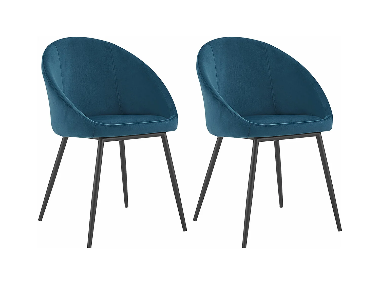 Lot de 2 chaises vintage DIANE velours bleu - HAPPY GARDEN