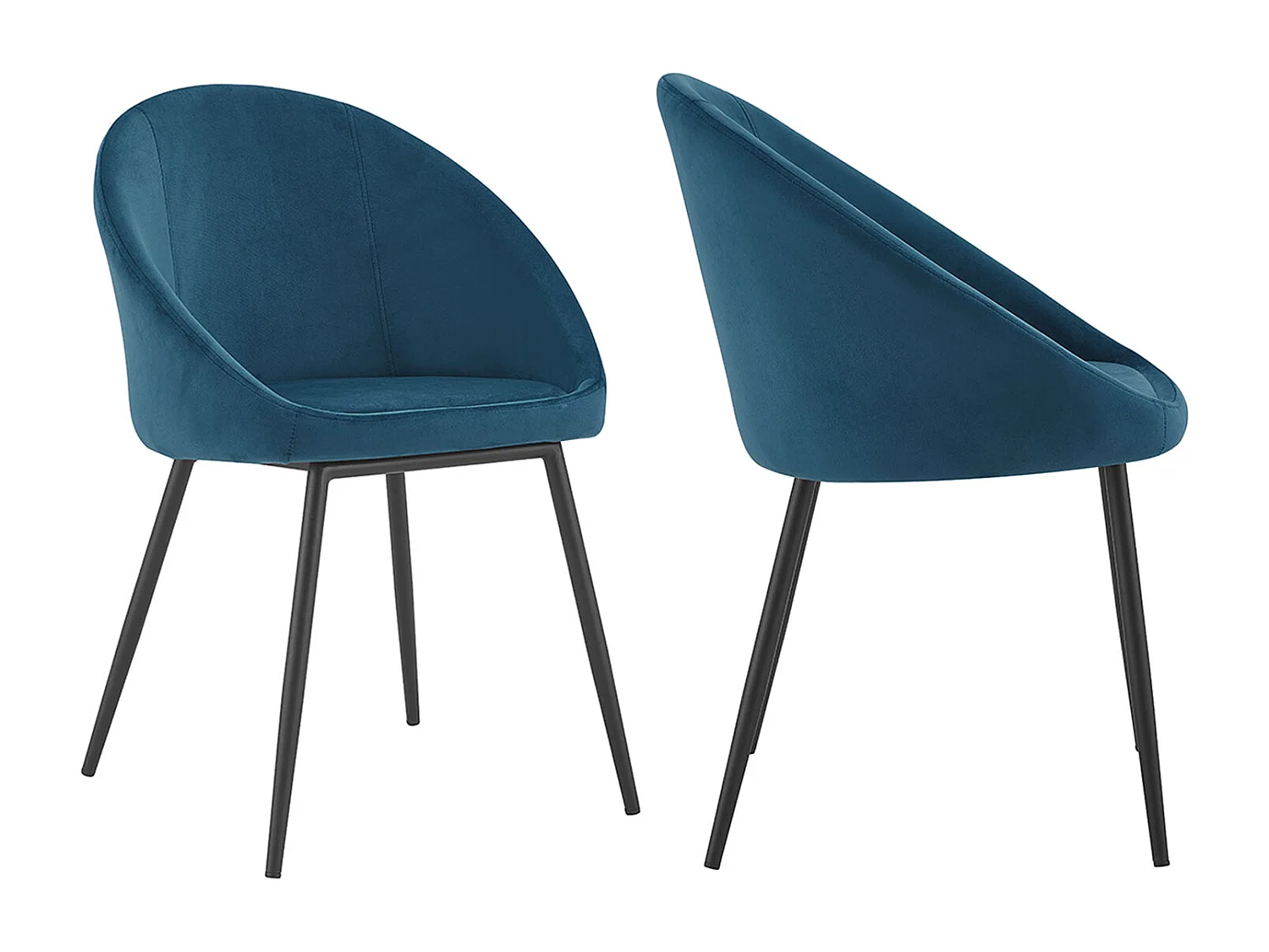 Set di 2 sedie vintage DIANE in velluto blu