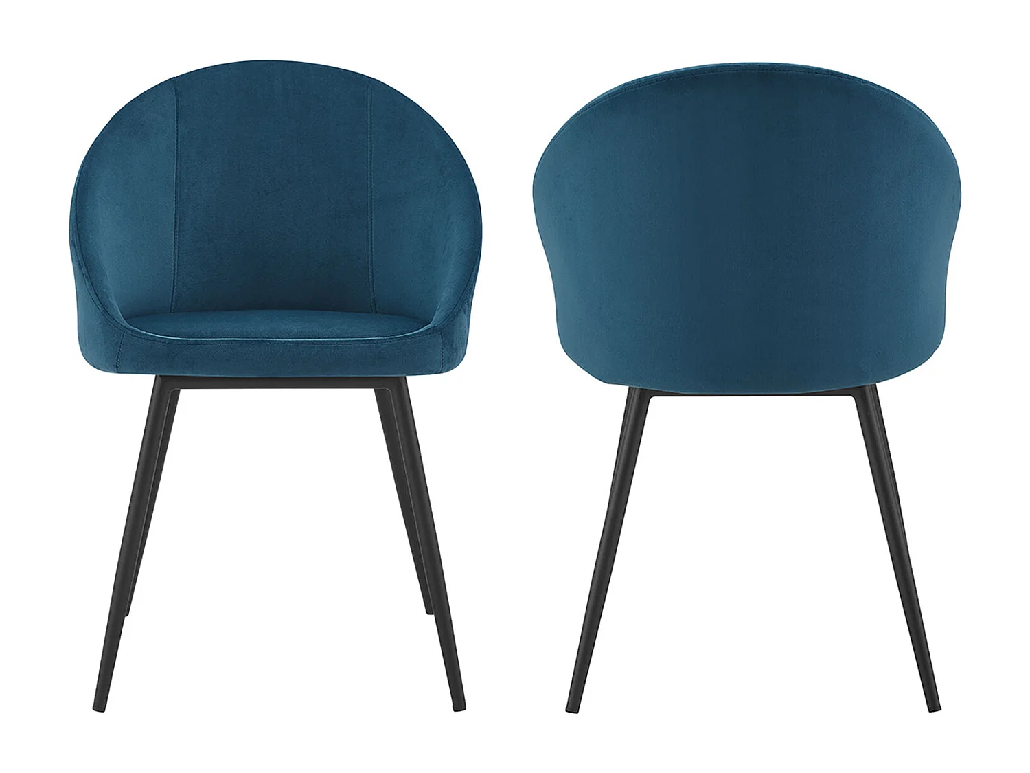 Set di 2 sedie vintage DIANE in velluto blu