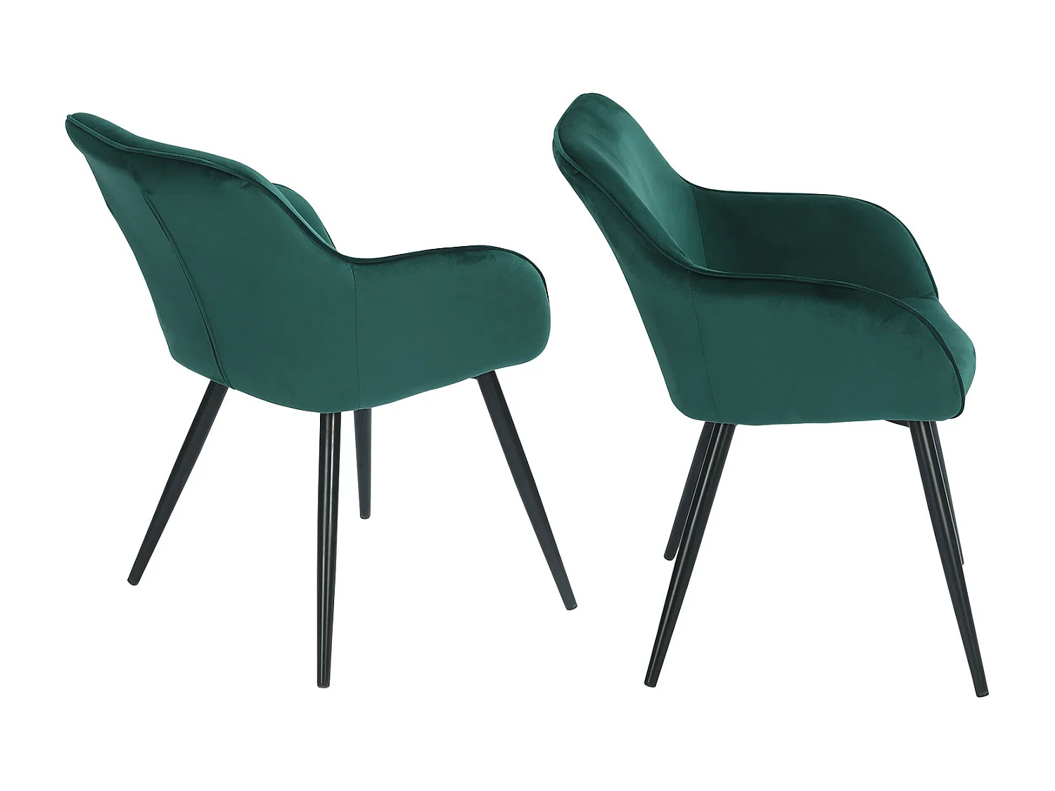 Chaise vintage GISELE velours vert - HAPPY GARDEN