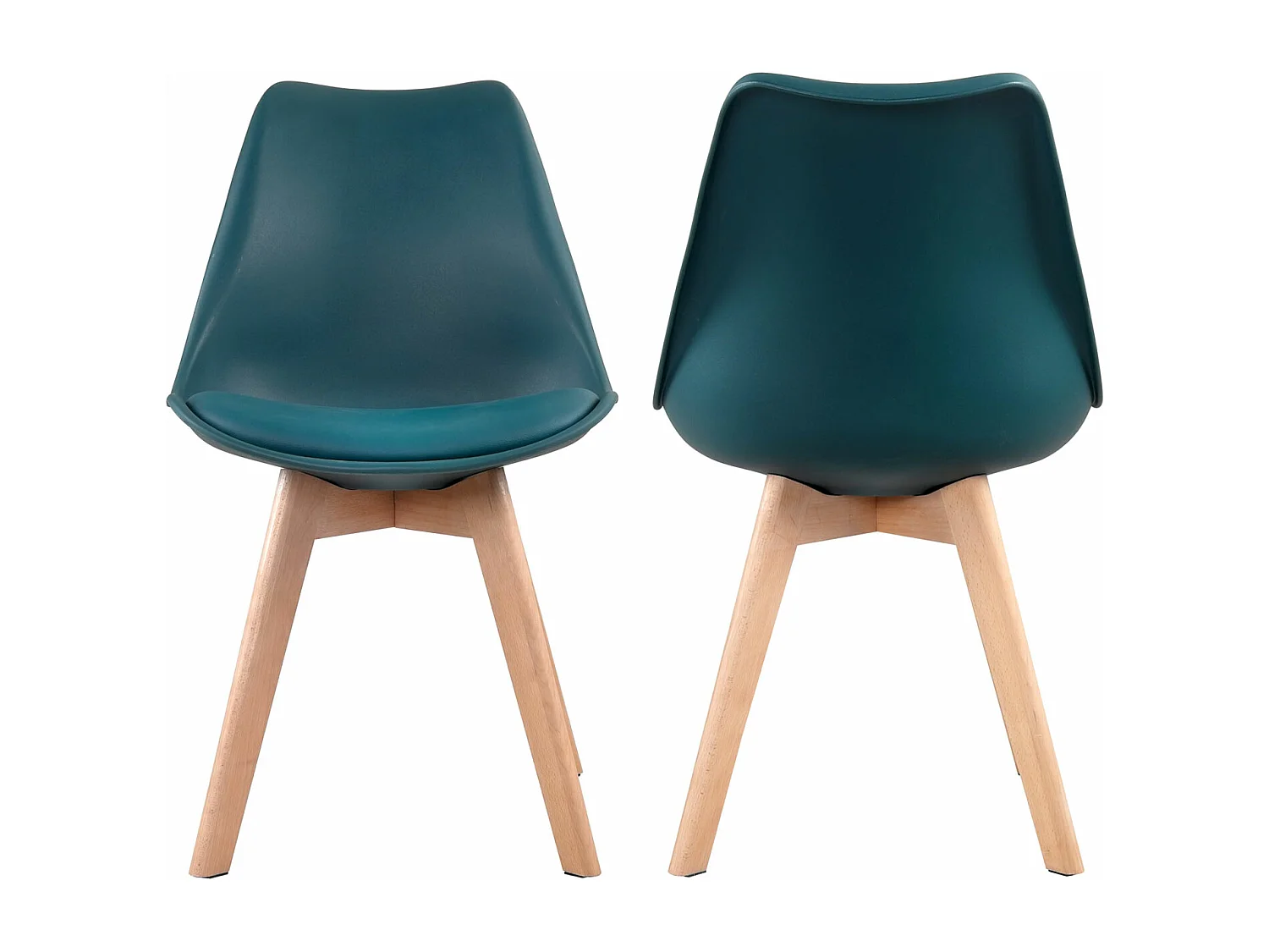 Set di 2 sedie scandinave NORA blu con cuscino - HAPPY GARDEN