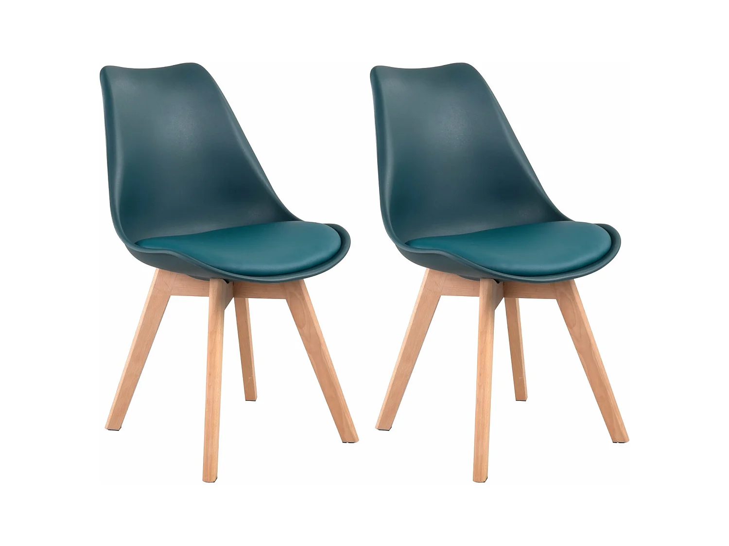 Set van 2 blauwe NORA Scandinavische stoelen met kussen