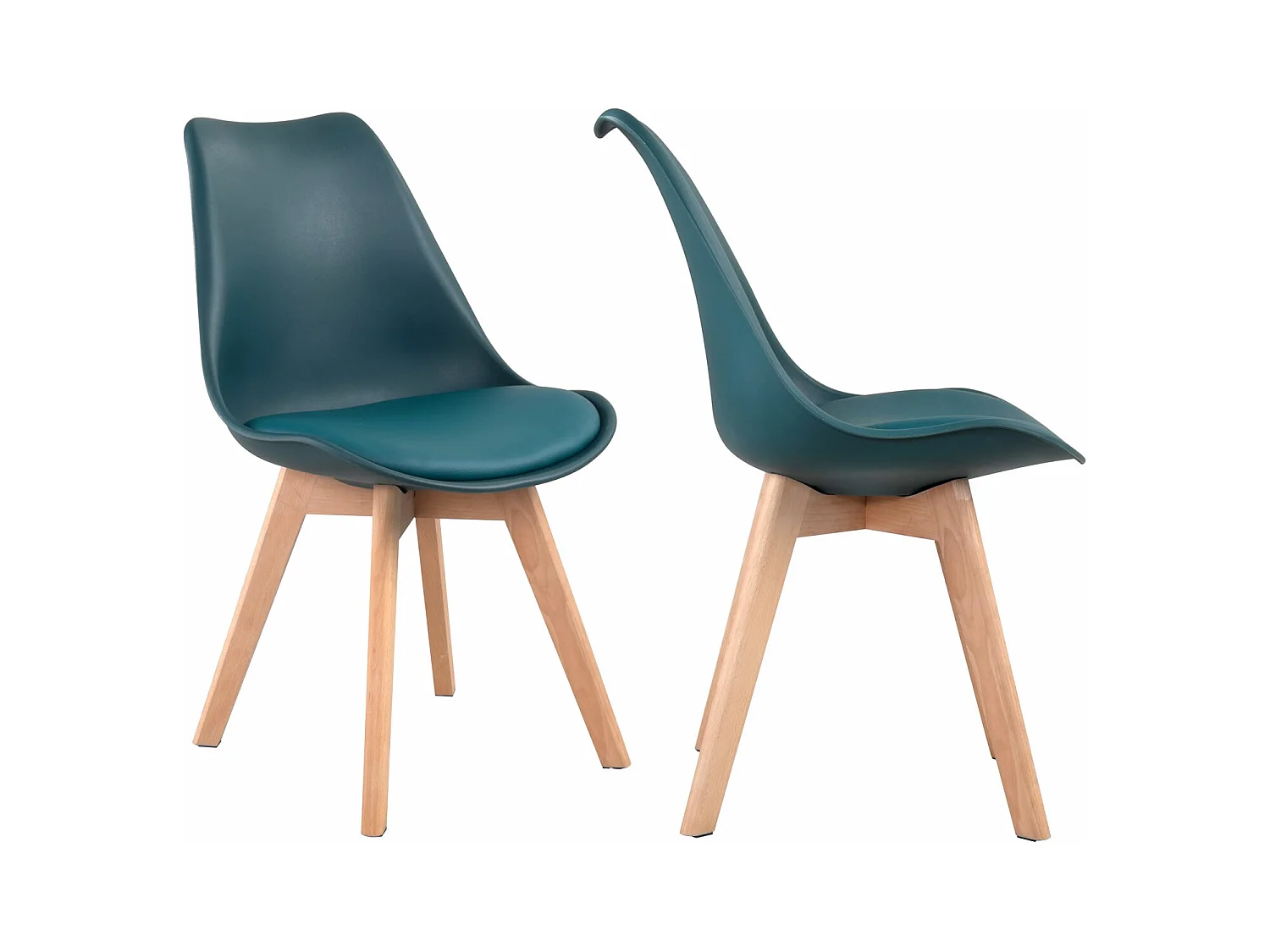 Set van 2 blauwe NORA Scandinavische stoelen met kussen