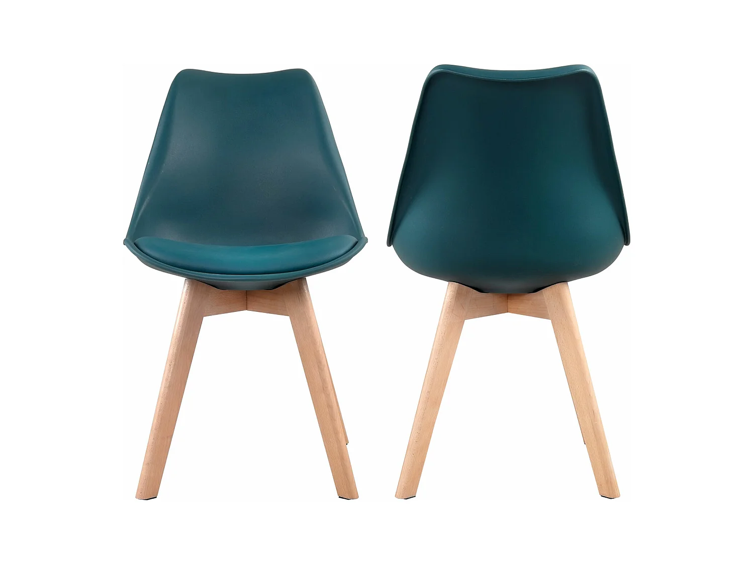 Set van 2 blauwe NORA Scandinavische stoelen met kussen