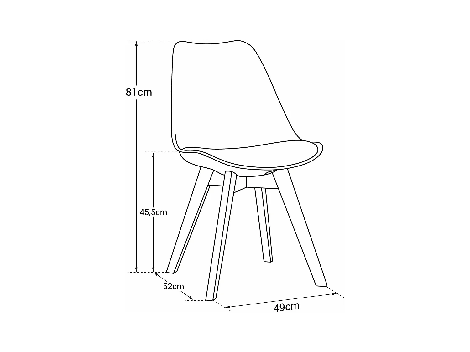Set van 2 blauwe NORA Scandinavische stoelen met kussen