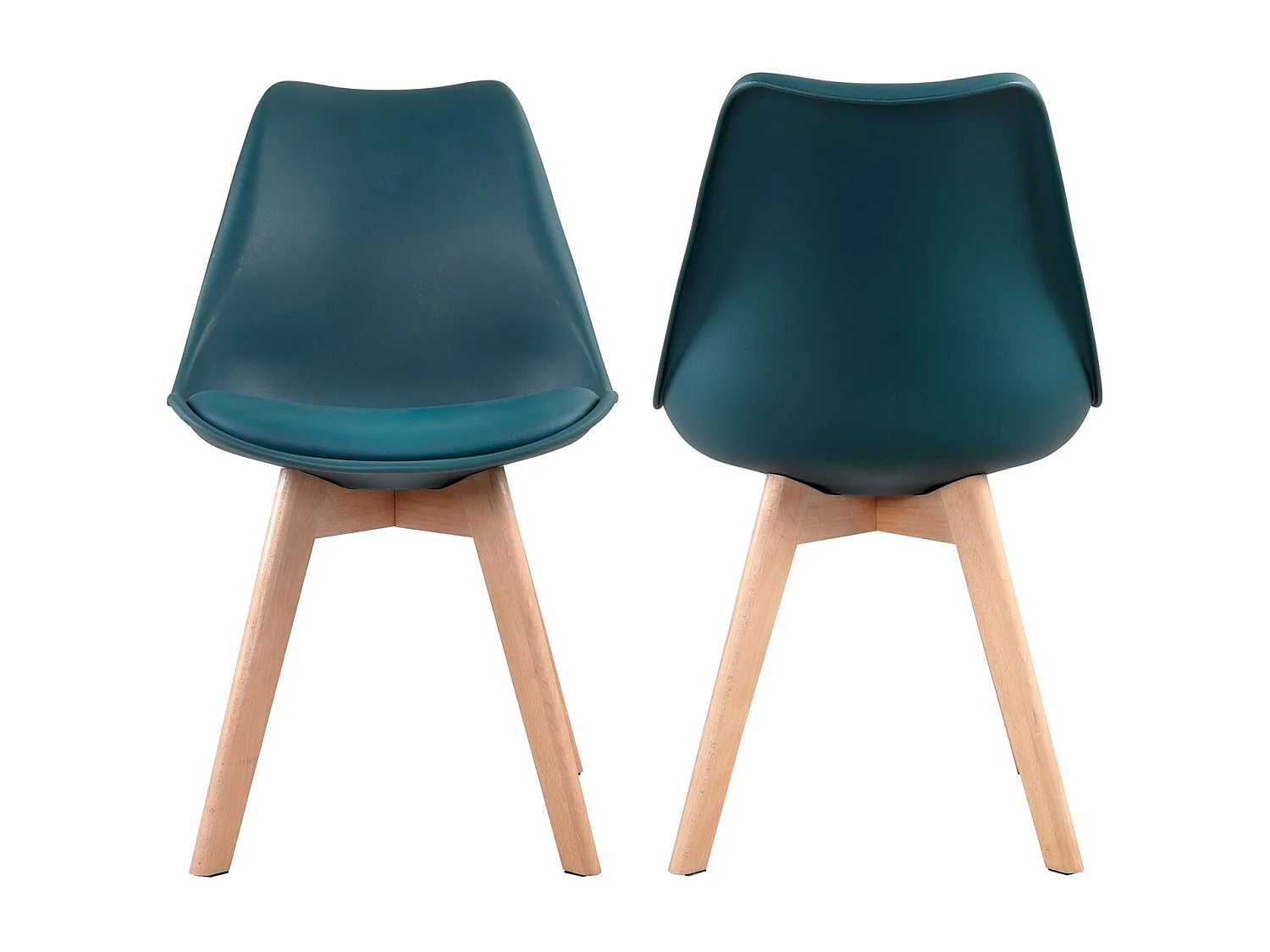 Lot de 2 chaises scandinaves NORA bleues avec coussin - HAPPY GARDEN