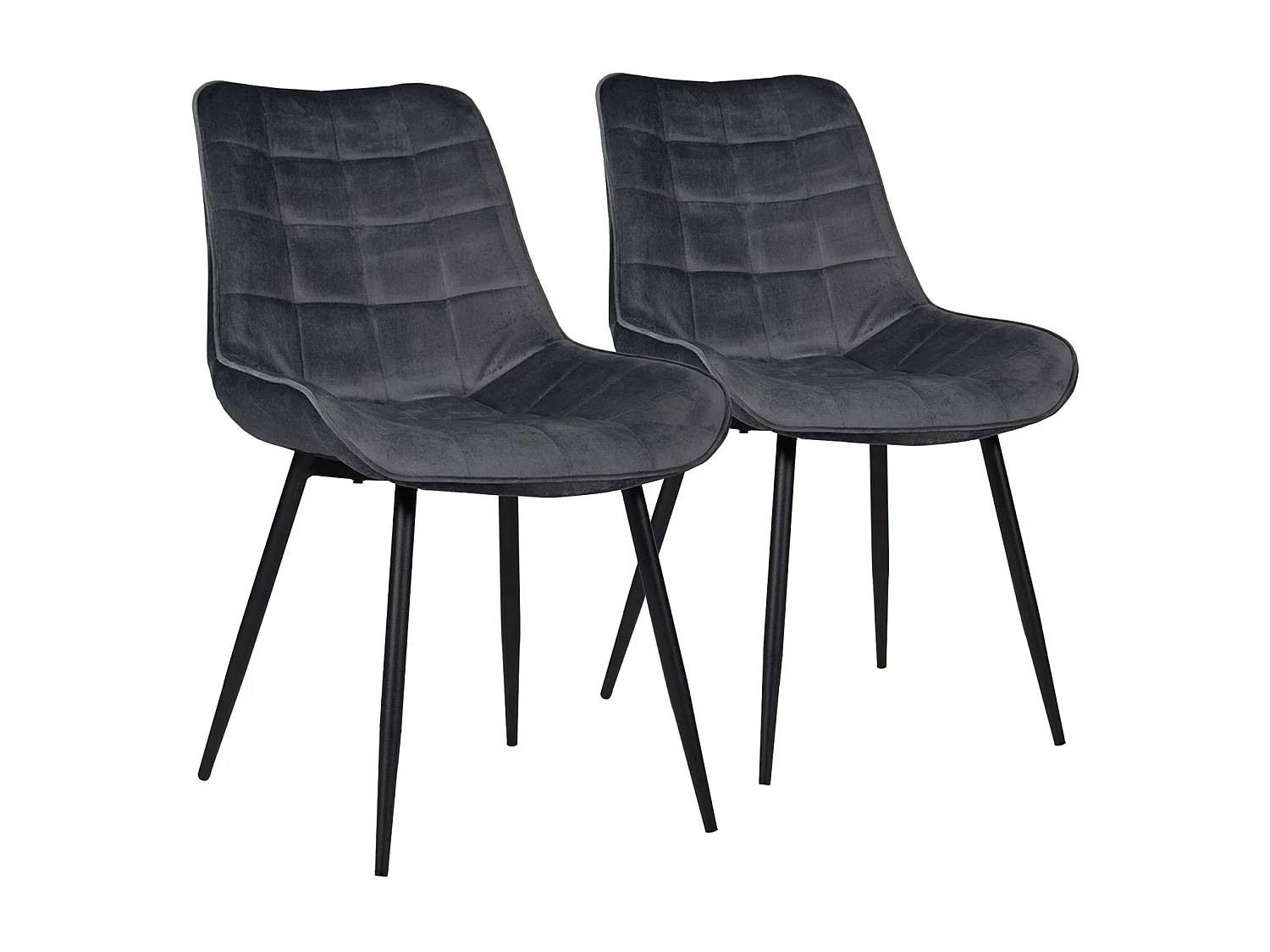 Set van 2 grijze LOUISE fluwelen stoelen