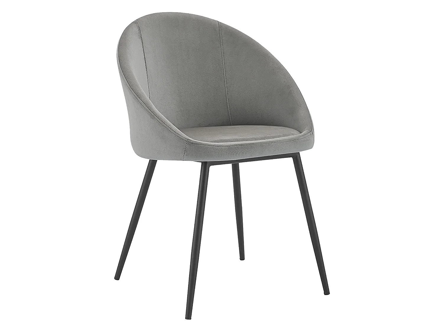 Lot de 2 chaises vintage DIANE velours gris - HAPPY GARDEN