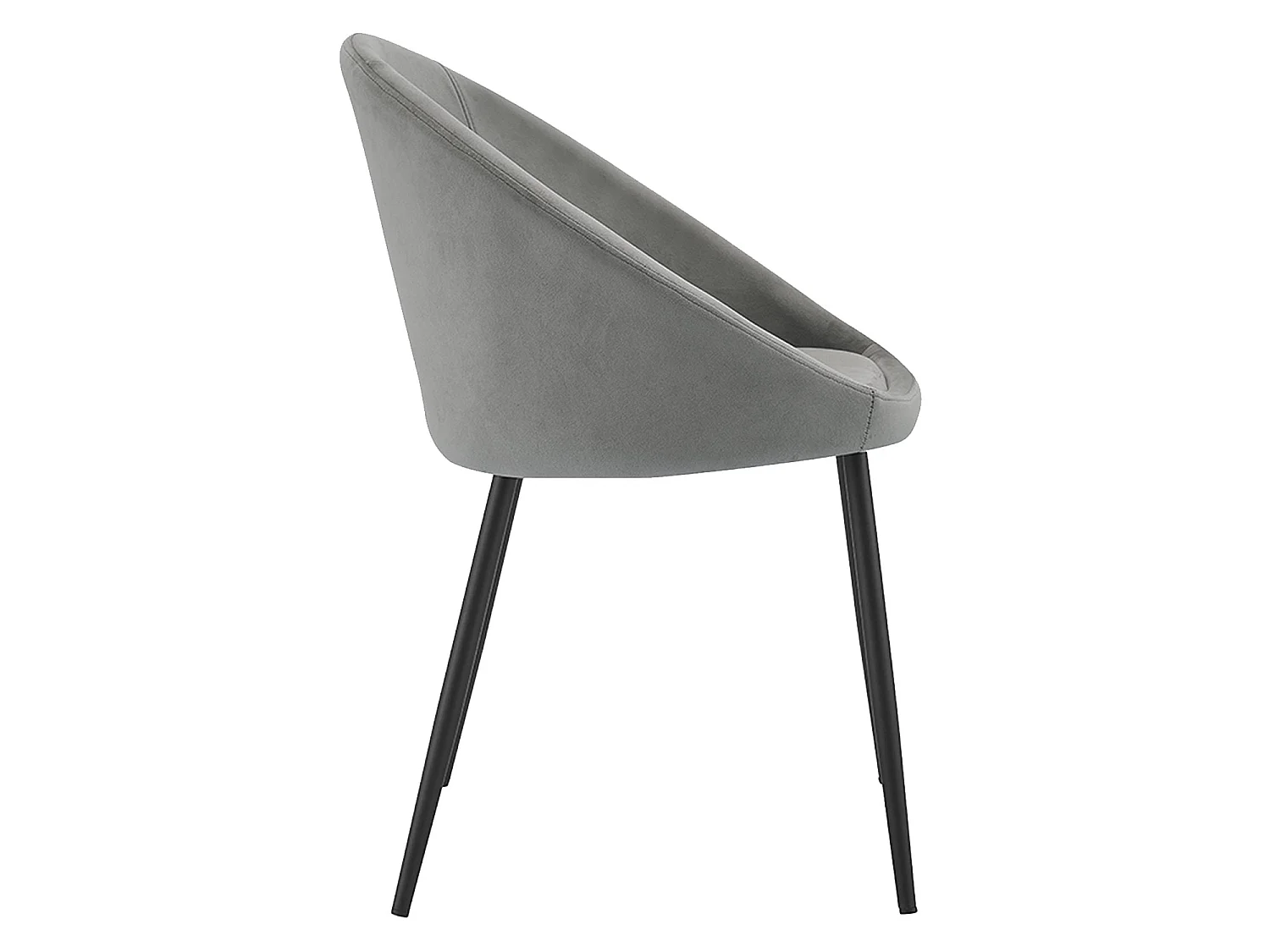 Lot de 2 chaises vintage DIANE velours gris - HAPPY GARDEN