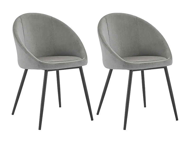 Pack de 2 sillas vintage de terciopelo gris DIANE