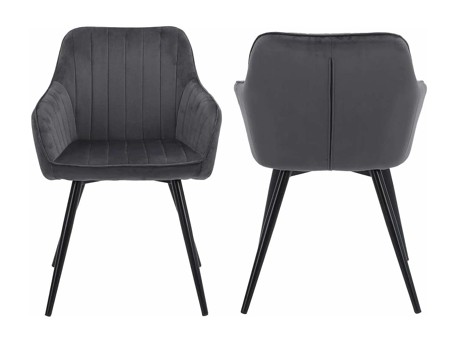 Chaise en velours BERTILLE grise - HAPPY GARDEN