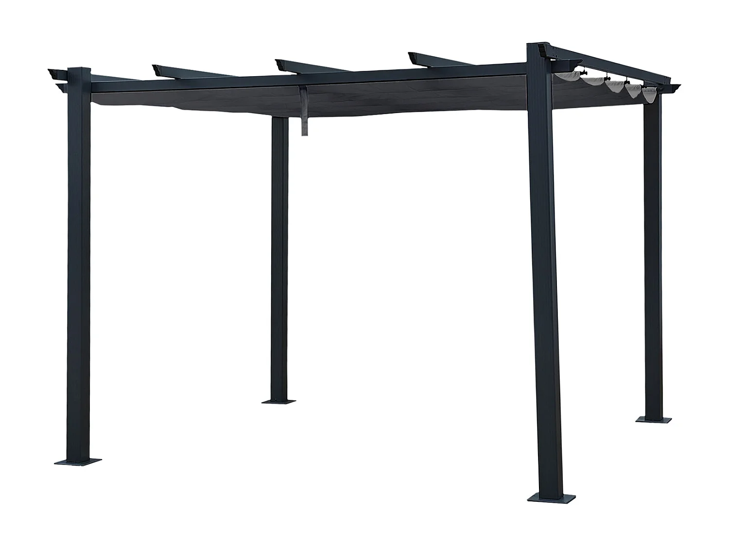Pérgola independiente 3 × 3m CASSIS gris estructura de aluminio