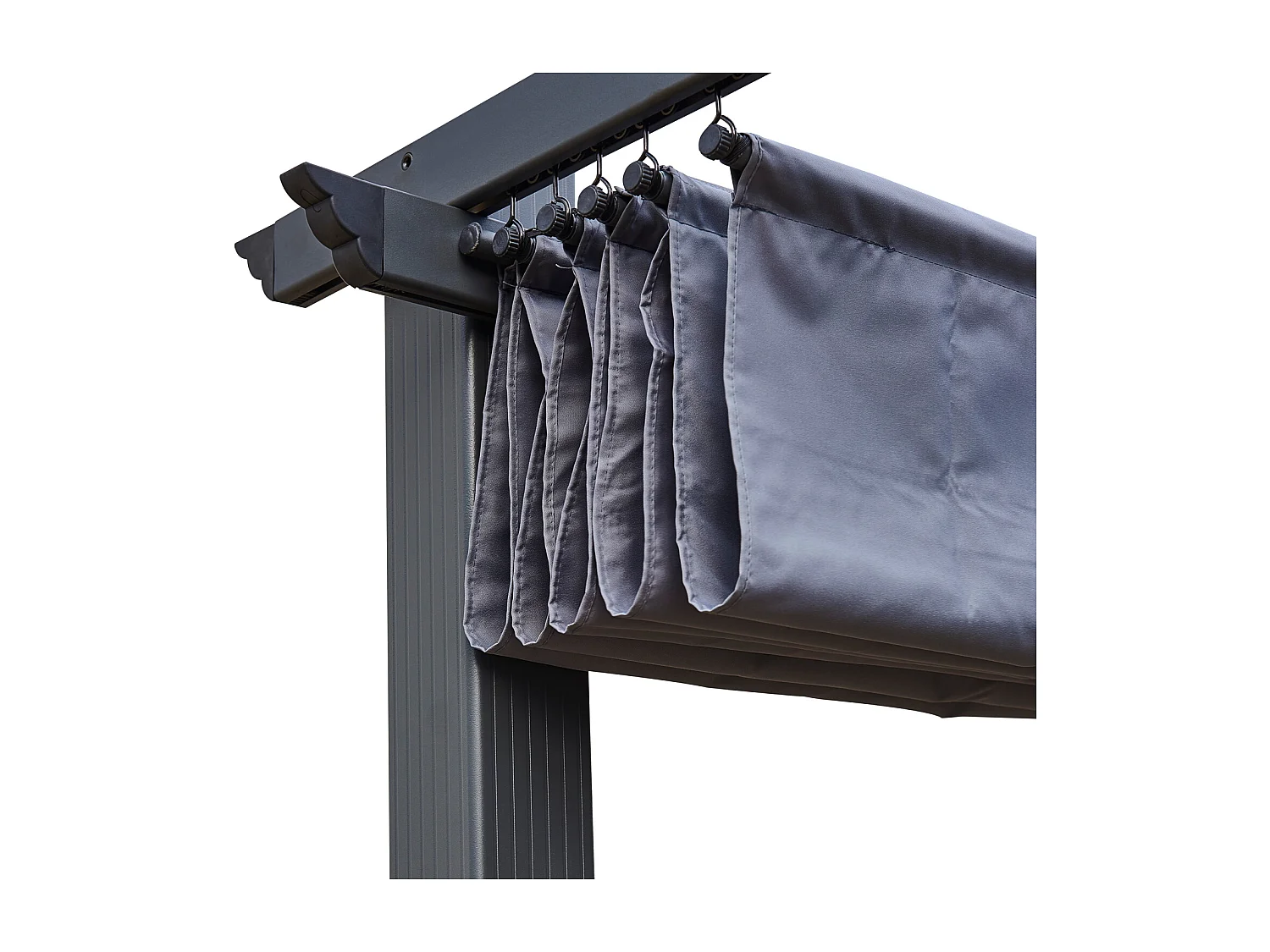 Pérgola independiente 3 × 3m CASSIS gris estructura de aluminio