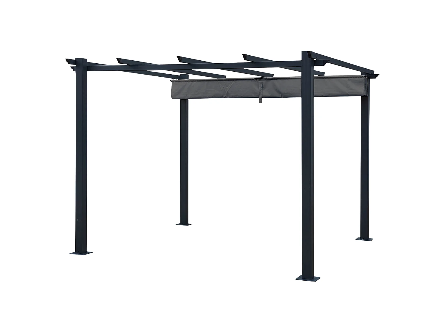 Pérgola autoportante gris 3 × 3m CASSIS estructura de aluminio