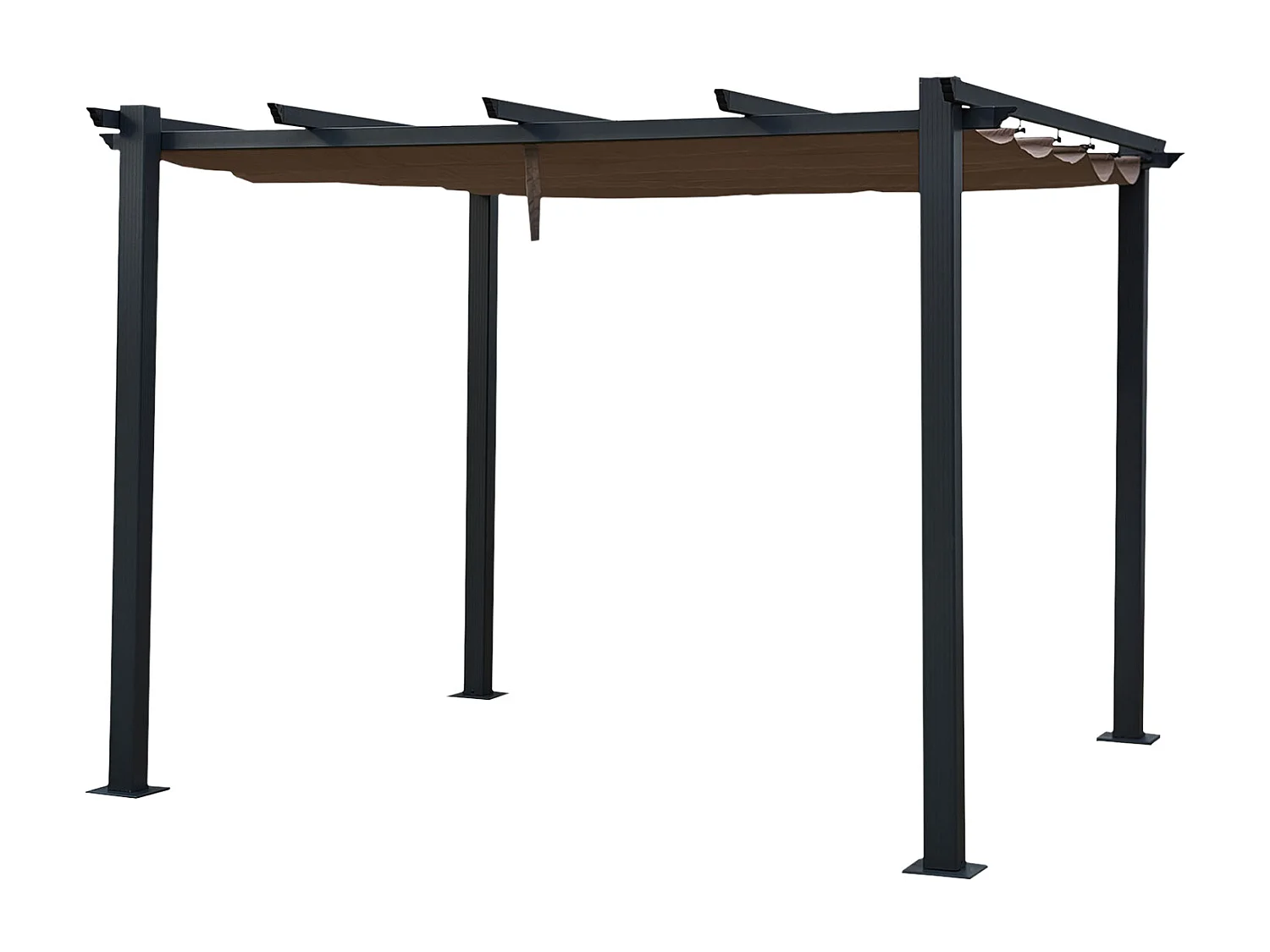 Vrijstaande pergola 3 × 3m CASSIS taupe - aluminium structuur