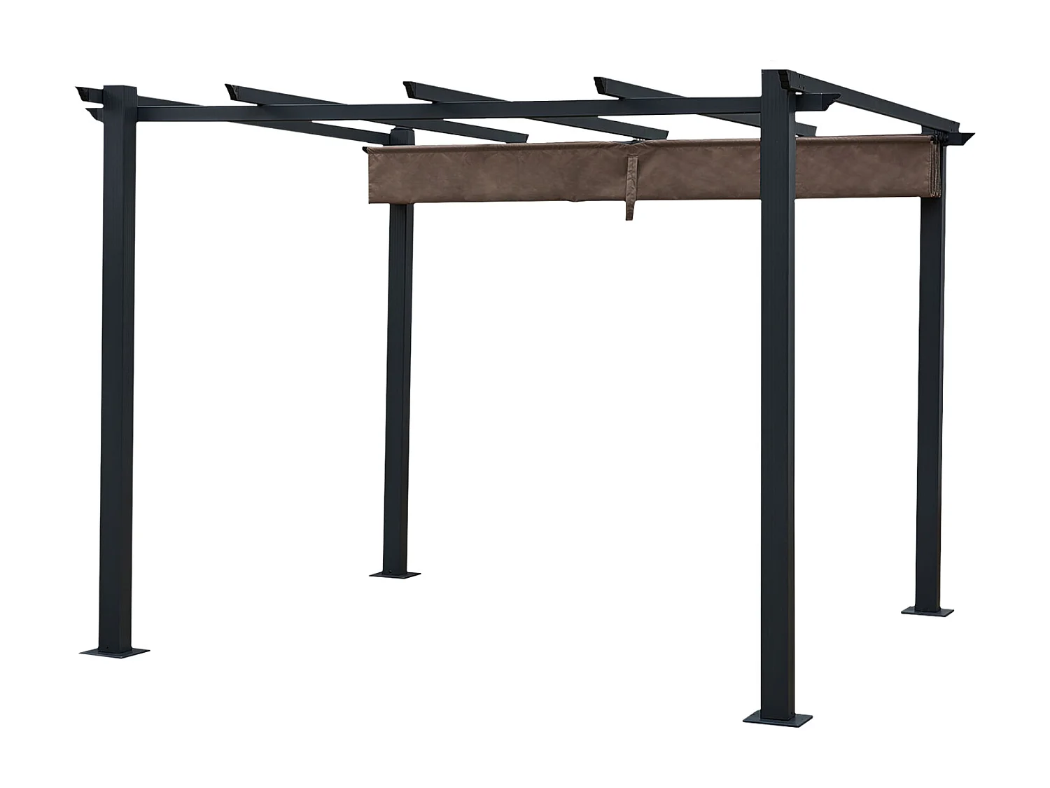 Vrijstaande pergola 3 × 3m CASSIS taupe - aluminium structuur
