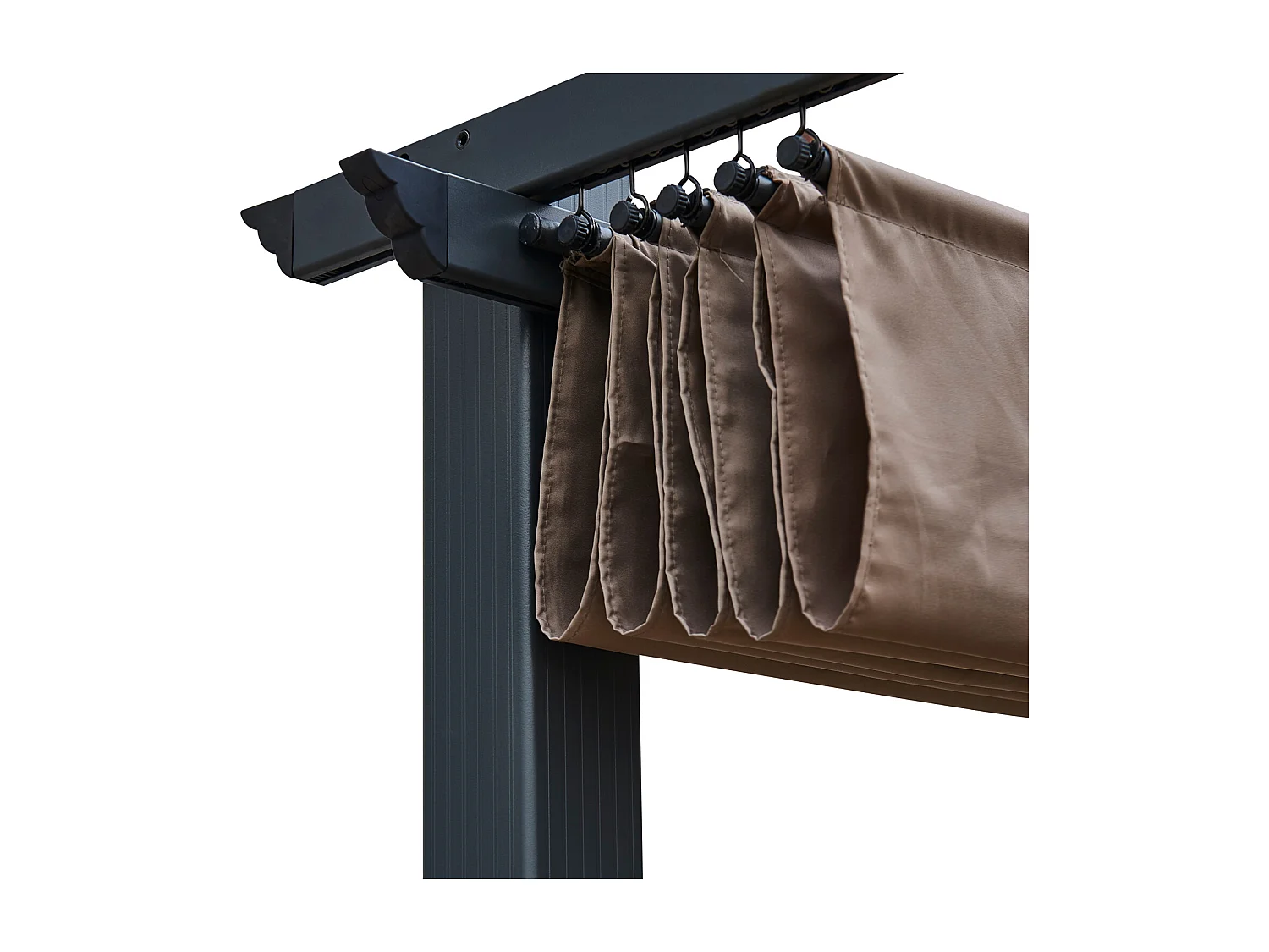 Pergola autoportante 3 × 3m CASSIS taupe - structure aluminium - HAPPY GARDEN