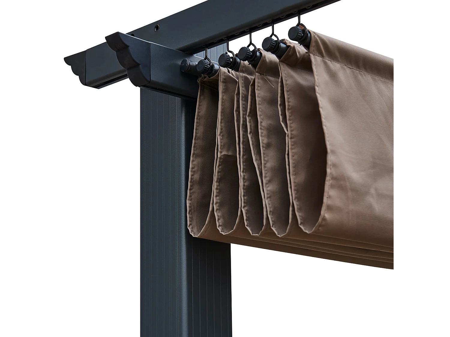 Pérgola autoportante marrón grisácea 3 × 3m CASSIS estructura de aluminio