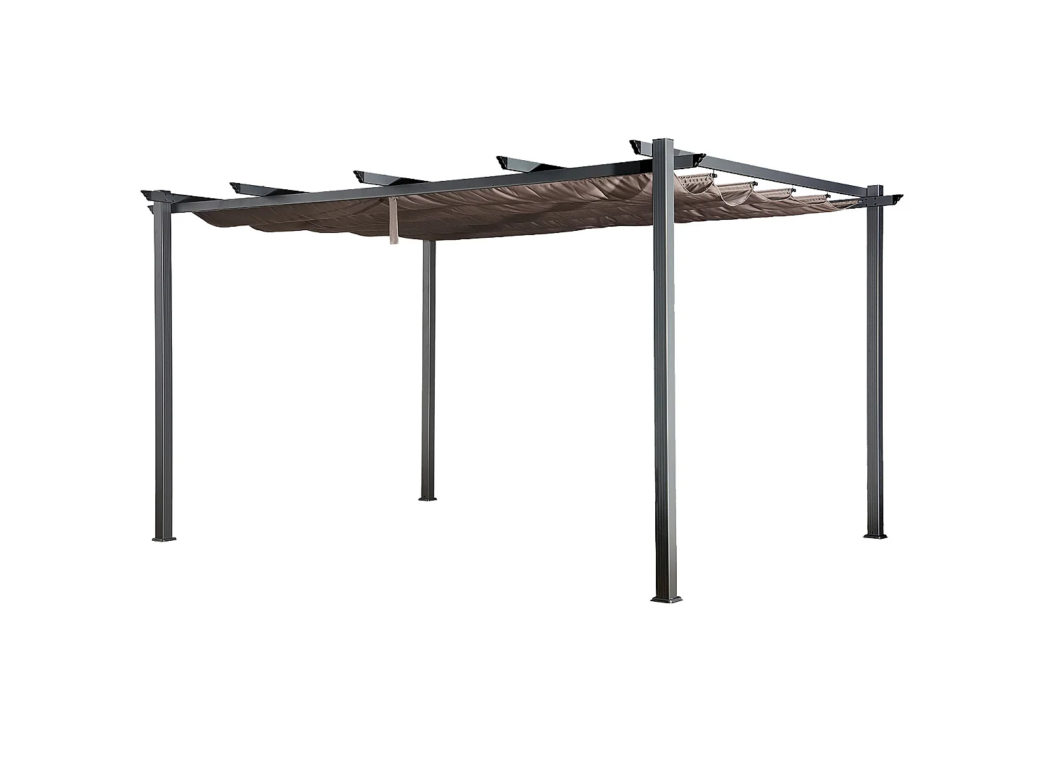 Freistehende Pergola 3 × 4m CASSIS taupe - Aluminiumstruktur