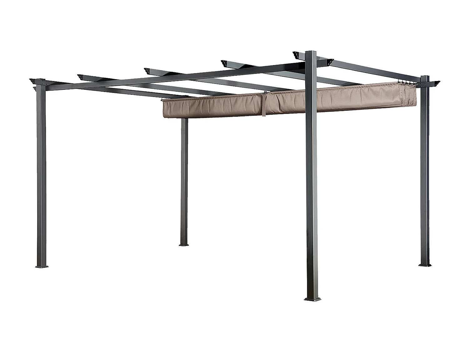 Vrijstaande pergola 3 × 4m CASSIS taupe - aluminium structuur