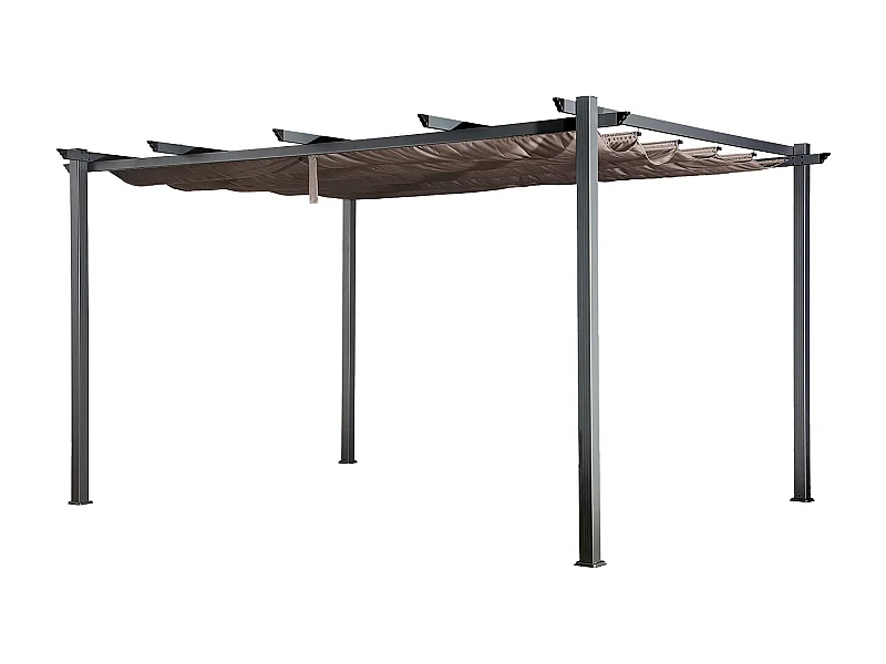 Freistehende Pergola 3 × 4m CASSIS taupe - Aluminiumstruktur