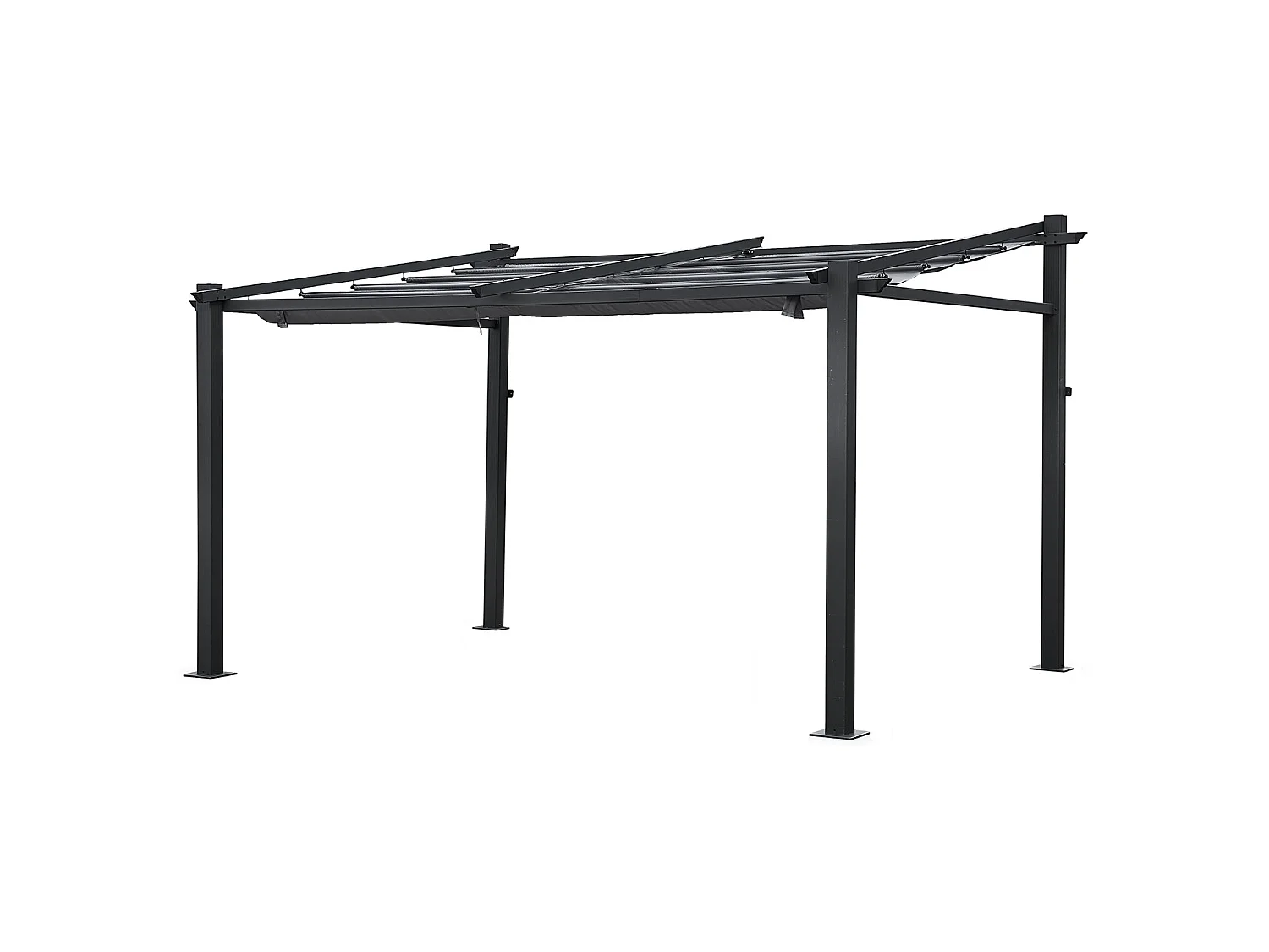 Pérgola mural 3 × 4m FRÉJUS gris estructura de aluminio