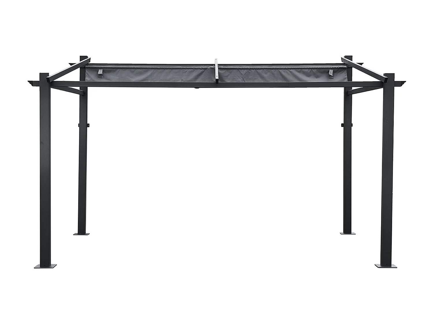 Pergola voor wandmontage 3 × 4m FRÉJUS grijs - aluminium structuur
