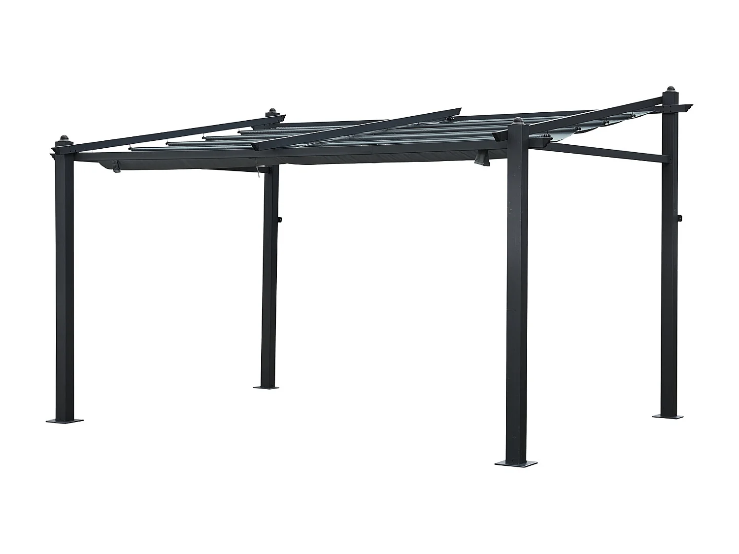 Pérgola mural 3 × 4m FRÉJUS gris estructura de aluminio