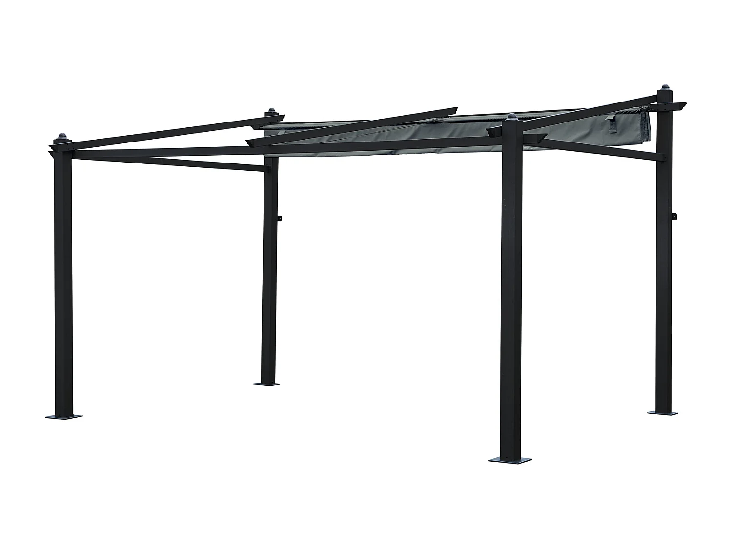 Pérgola mural 3 × 4m FRÉJUS gris estructura de aluminio