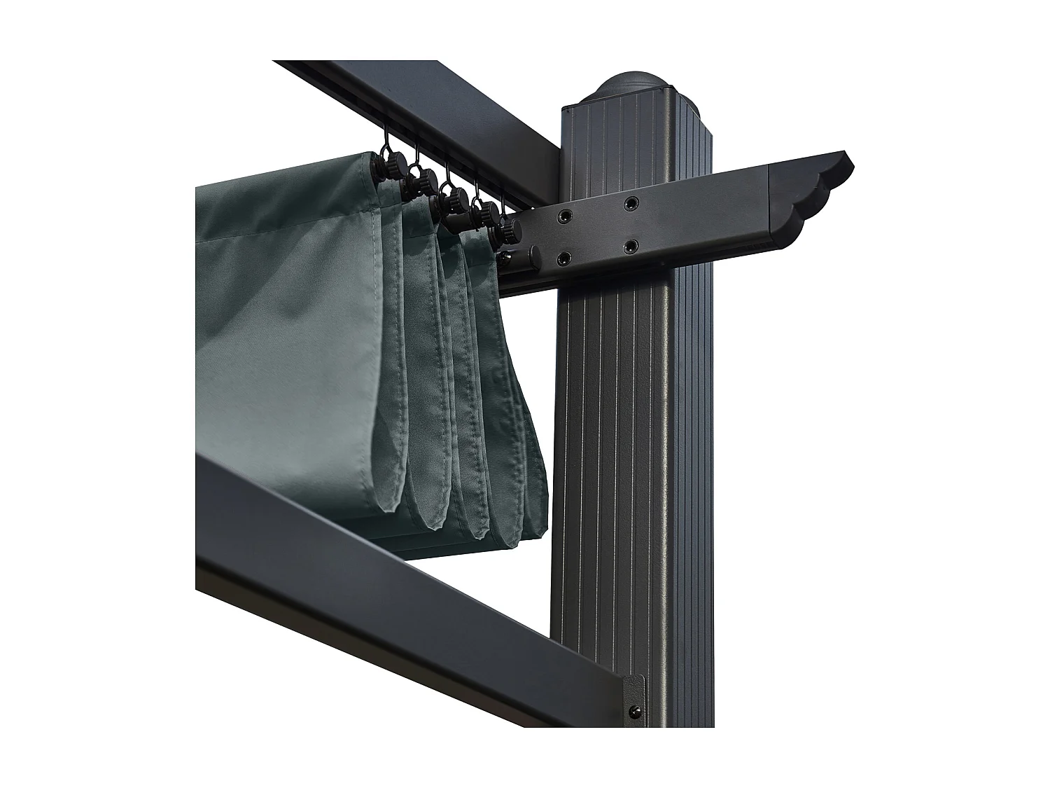 Pérgola mural 3 × 4m FRÉJUS gris estructura de aluminio