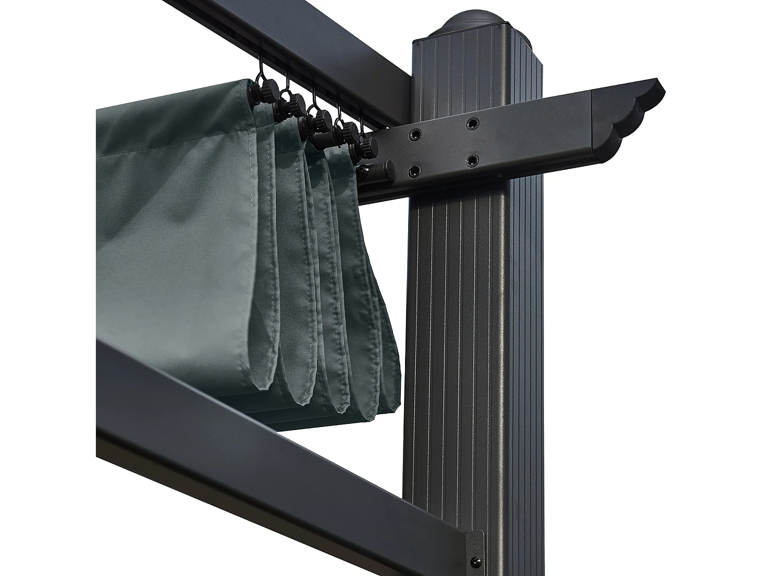 Pérgola adosada gris 3 × 4m FRÉJUS estructura de aluminio