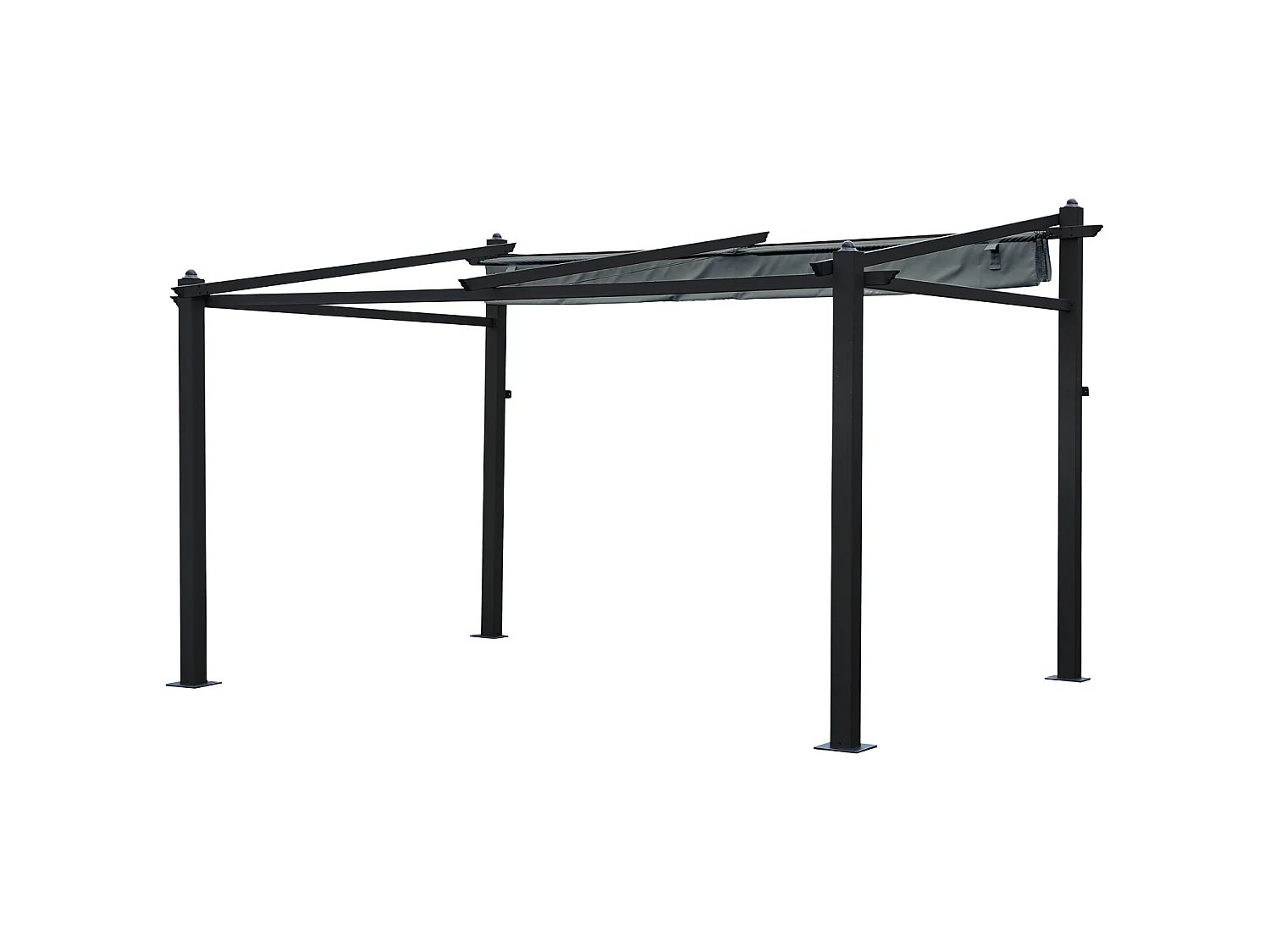 Pérgola adosada gris 3 × 4m FRÉJUS estructura de aluminio