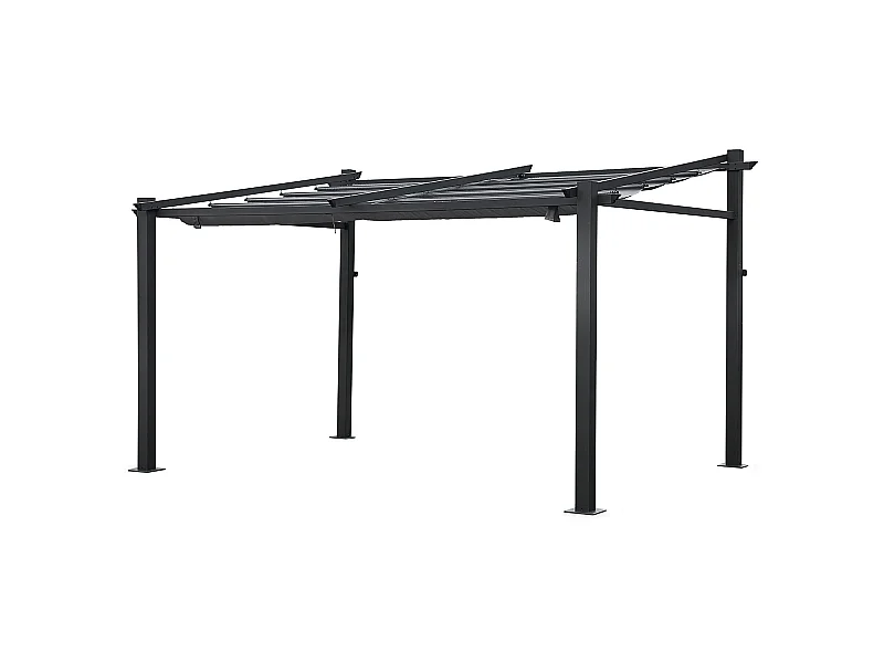 Pérgola mural 3 × 4m FRÉJUS gris estructura de aluminio