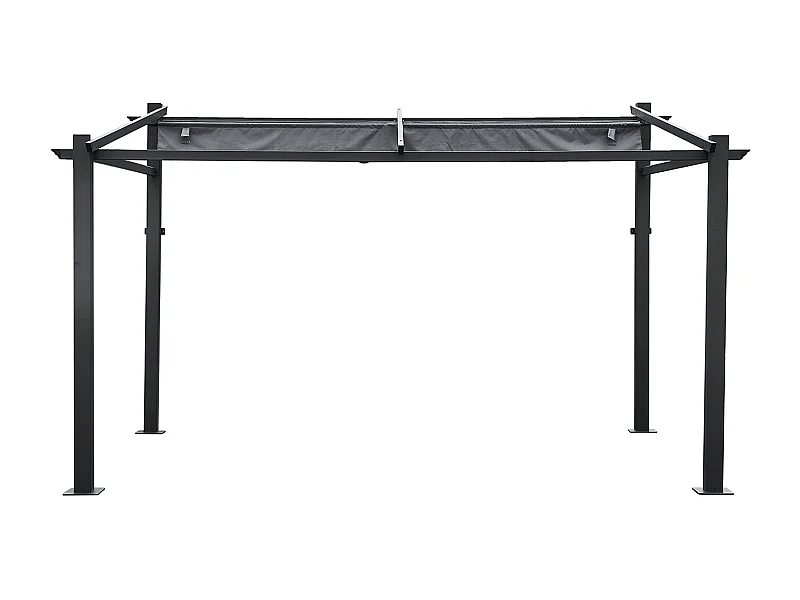 Pergola voor wandmontage 3 × 4m FRÉJUS grij - aluminium tructuur