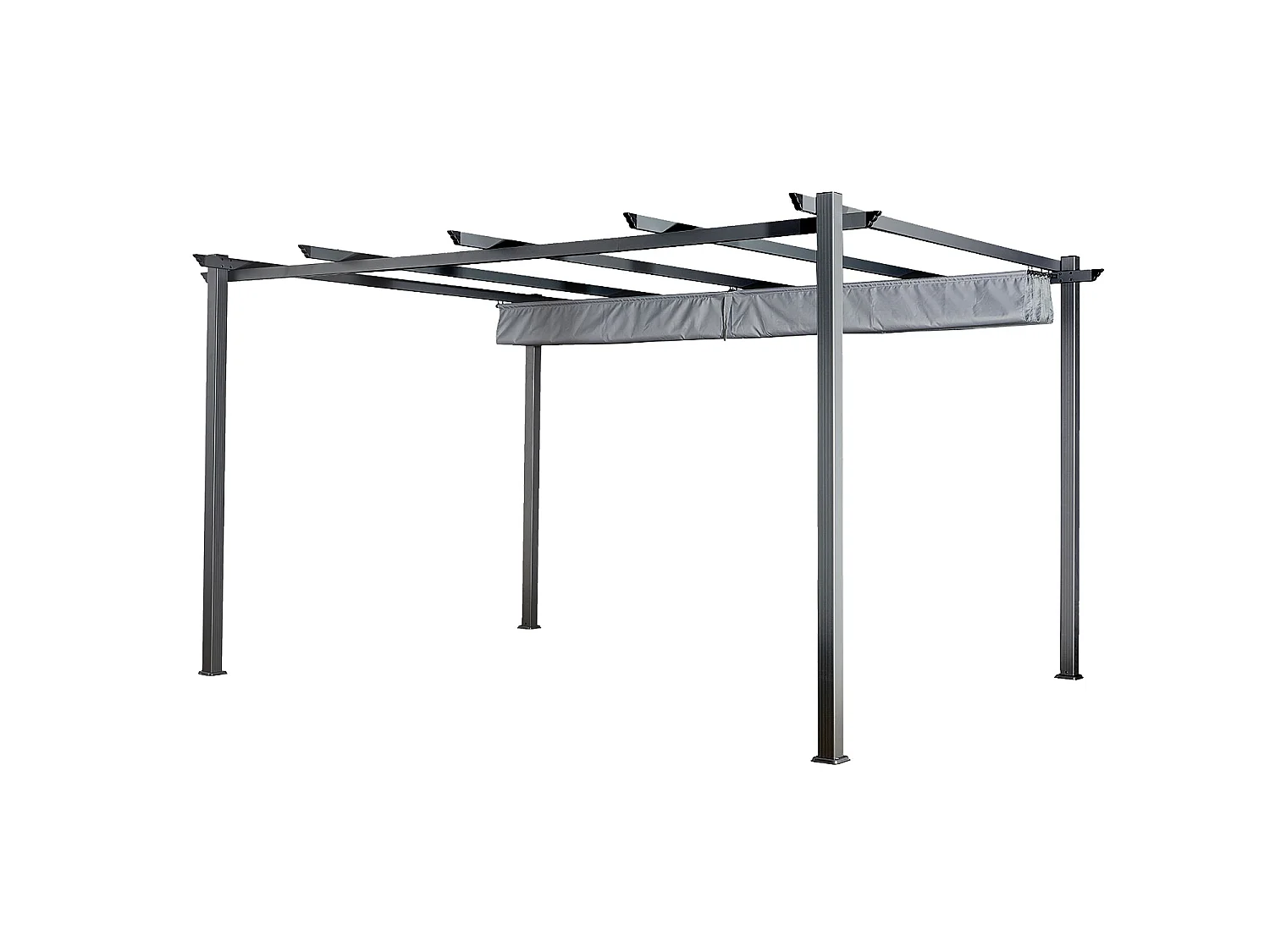 Freistehende Pergola 3 × 4m CASSIS grau - Aluminiumstruktur