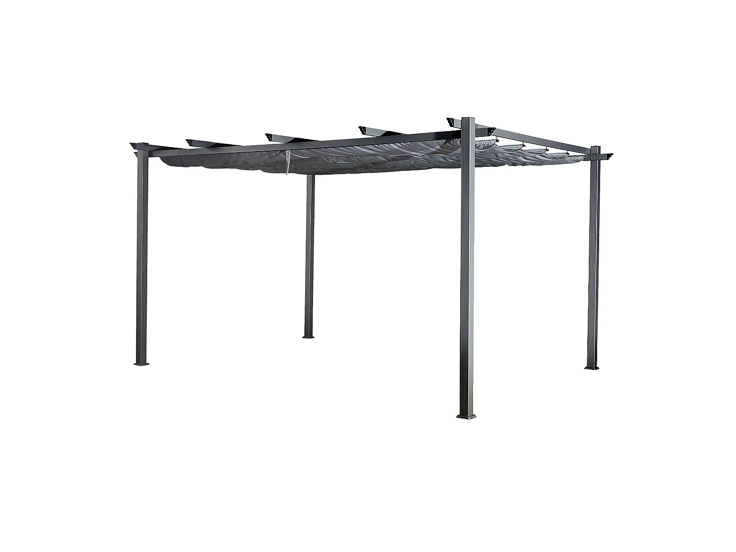 Pergola autoportante 3 × 4m CASSIS grise - structure aluminium - HAPPY GARDEN