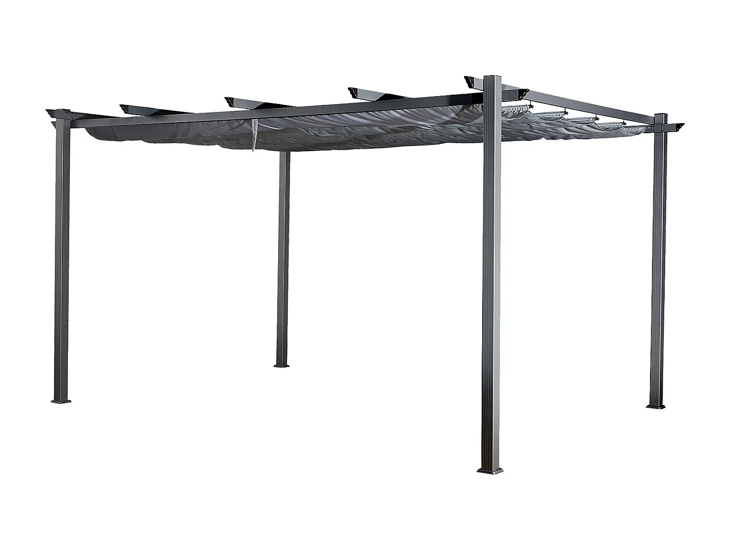 Pergola autoportante 3 × 4m CASSIS grise - structure aluminium - HAPPY GARDEN