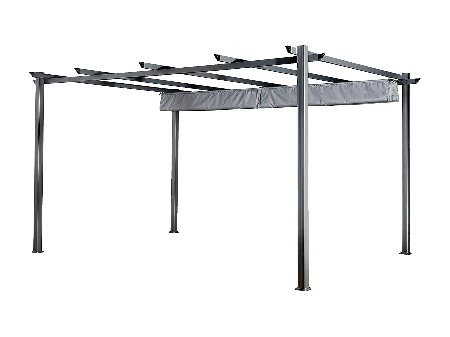 Pergola autoportante 3 × 4m CASSIS grise - structure aluminium - HAPPY GARDEN