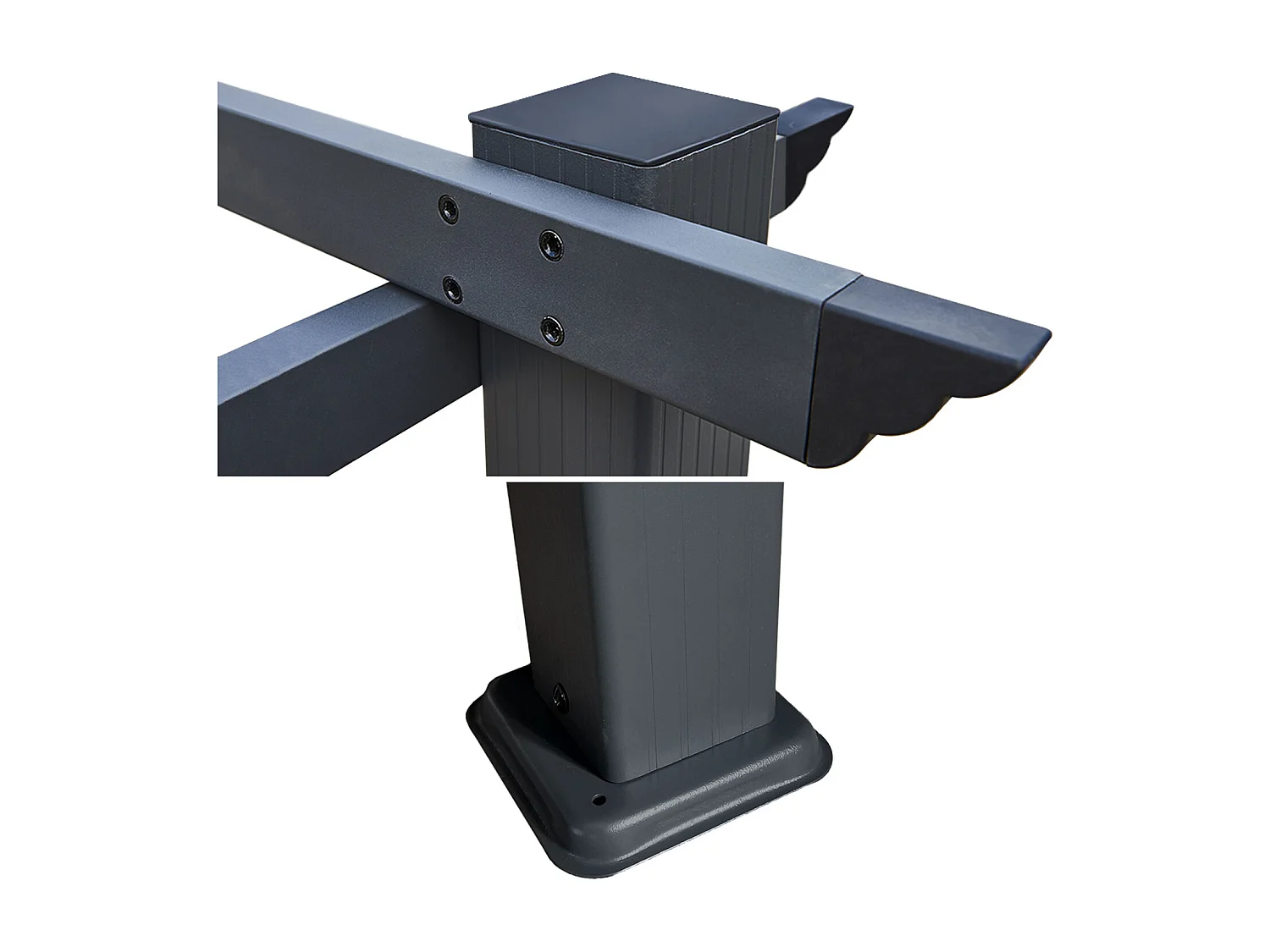 Pergola autoportante 3 × 4m CASSIS grise - structure aluminium - HAPPY GARDEN