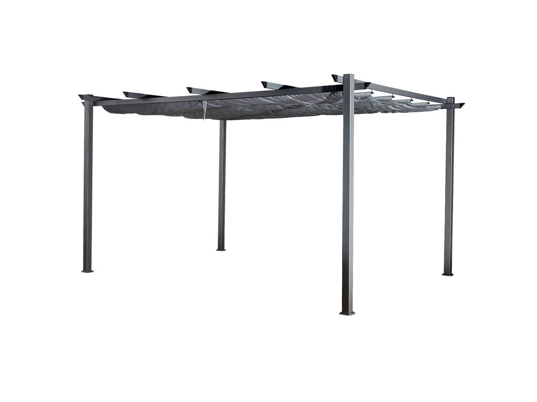 Zelfdragende pergola 3 × 4m CASSIS grijs - aluminium structuur