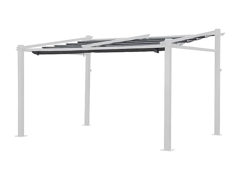 Toile pour pergola murale 3 × 4m FRÉJUS grise - HAPPY GARDEN