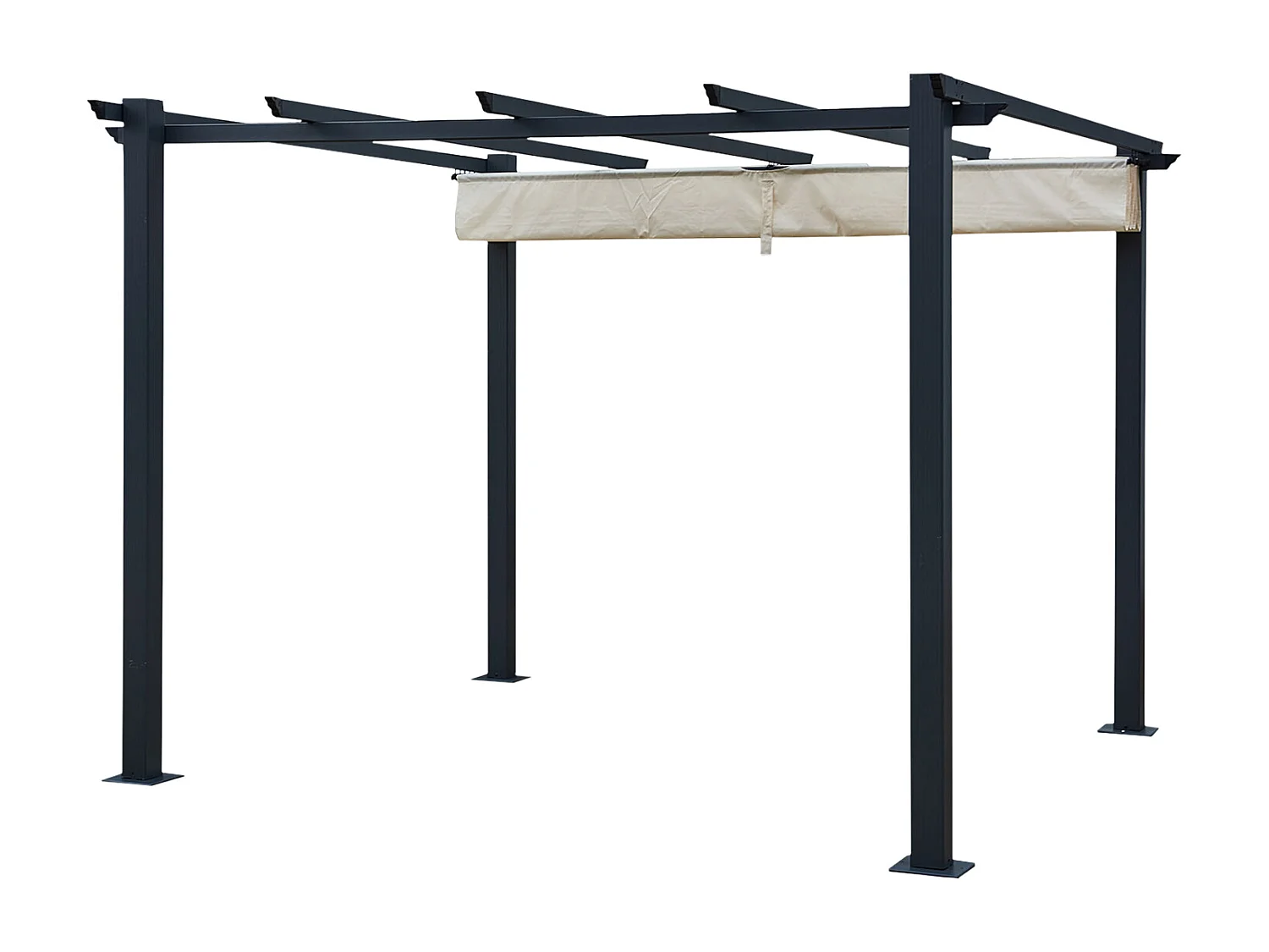 Vrijstaande pergola 3 × 3m CASSIS beige - aluminium structuur
