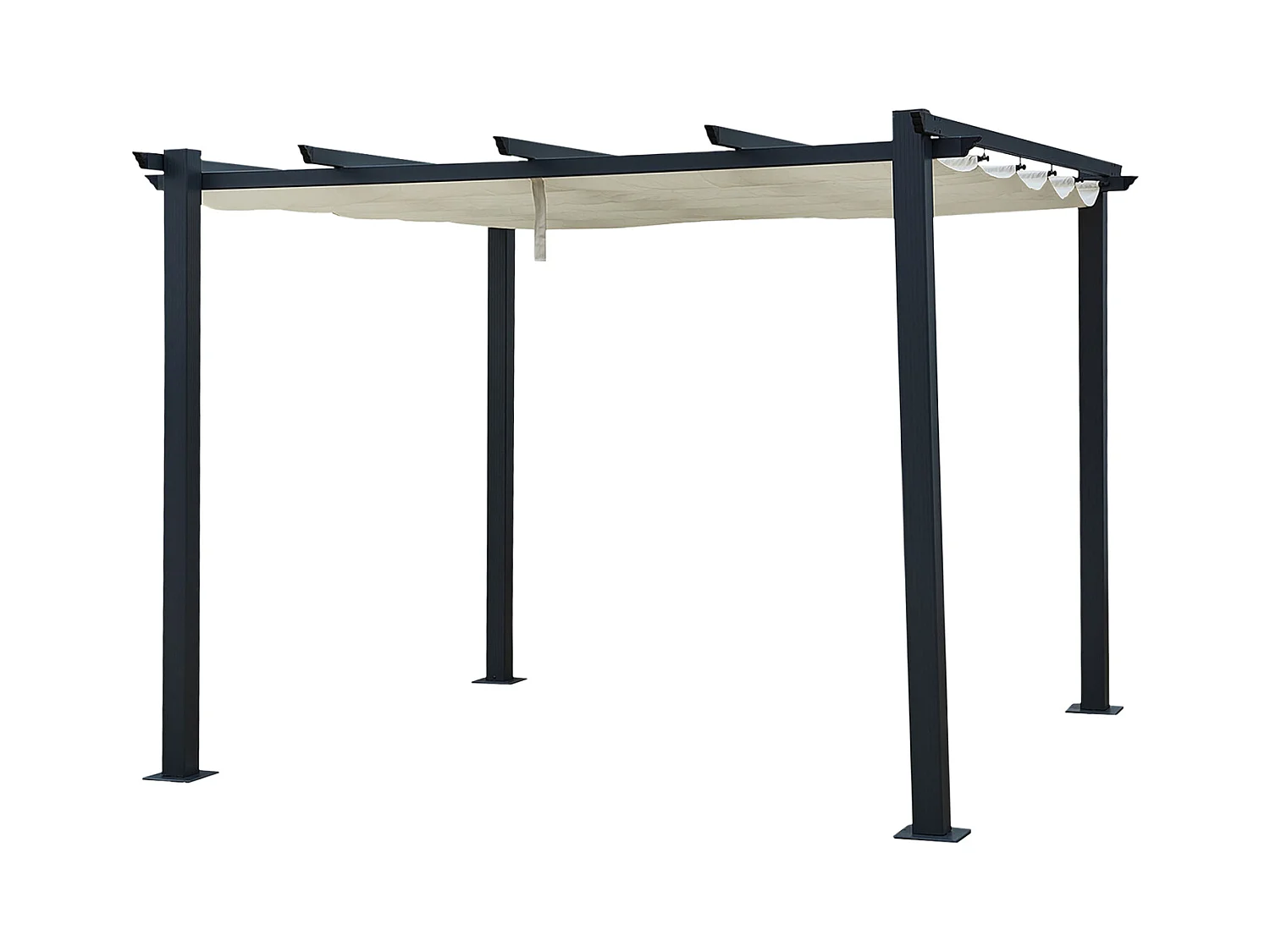 Pergola autoportante 3 × 3m CASSIS beige - structure aluminium - HAPPY GARDEN