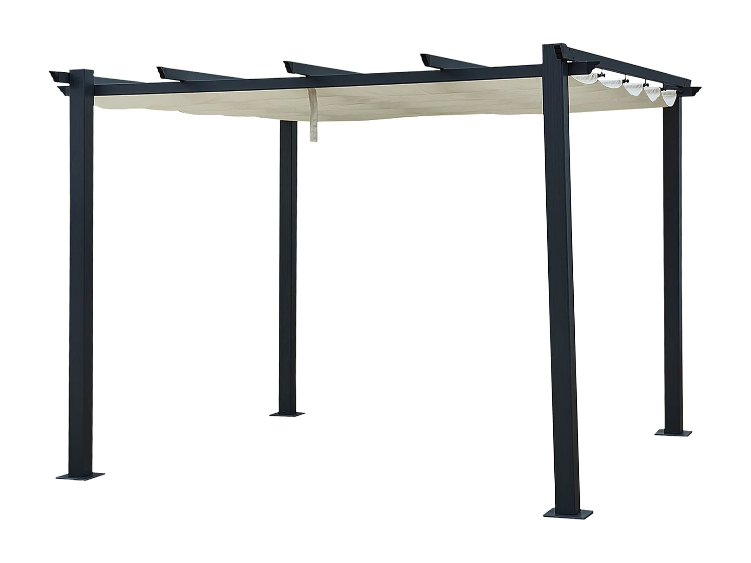 Pergola autoportante 3 × 3m CASSIS beige - structure aluminium - HAPPY GARDEN