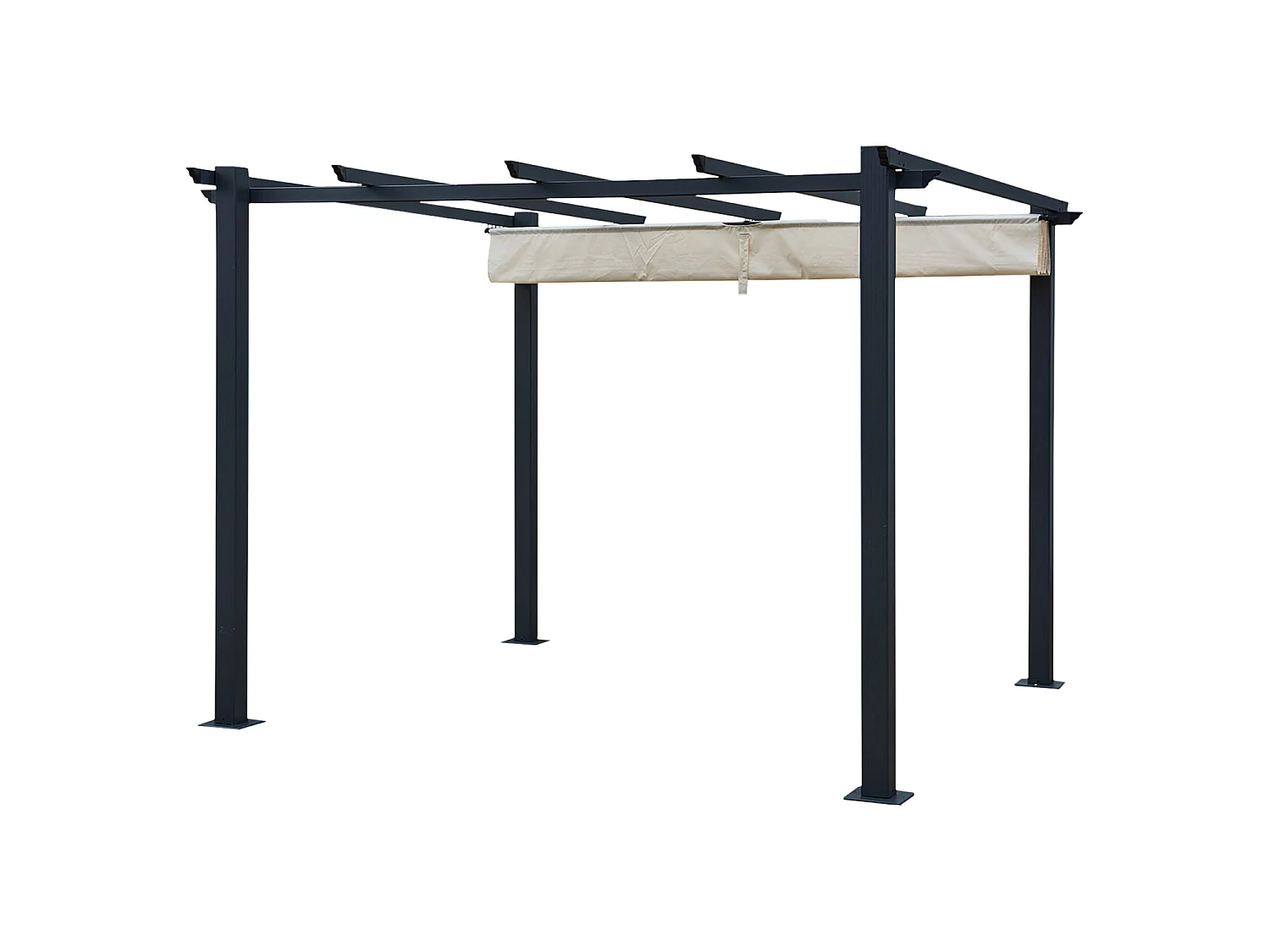 Pérgola autoportante beige 3 × 3m CASSIS estructura de aluminio