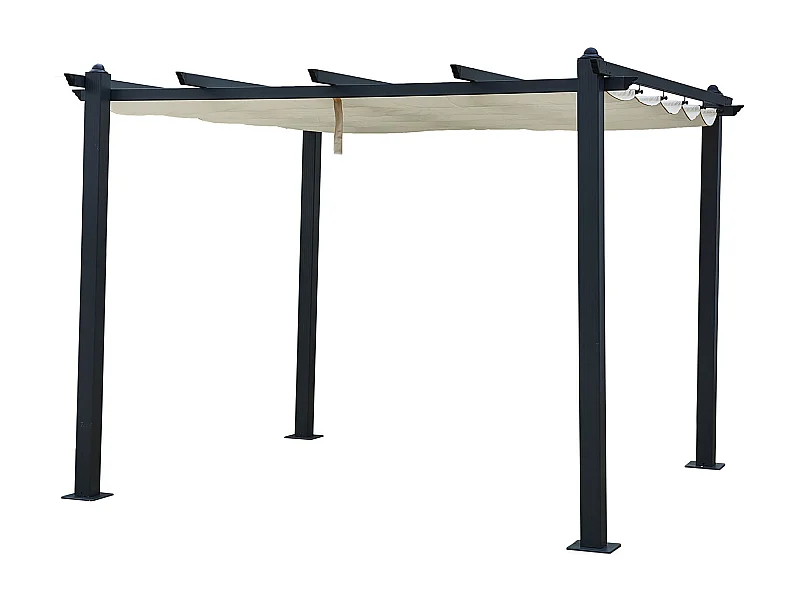 Vrijstaande pergola 3 × 3m CASSIS beige - aluminium structuur