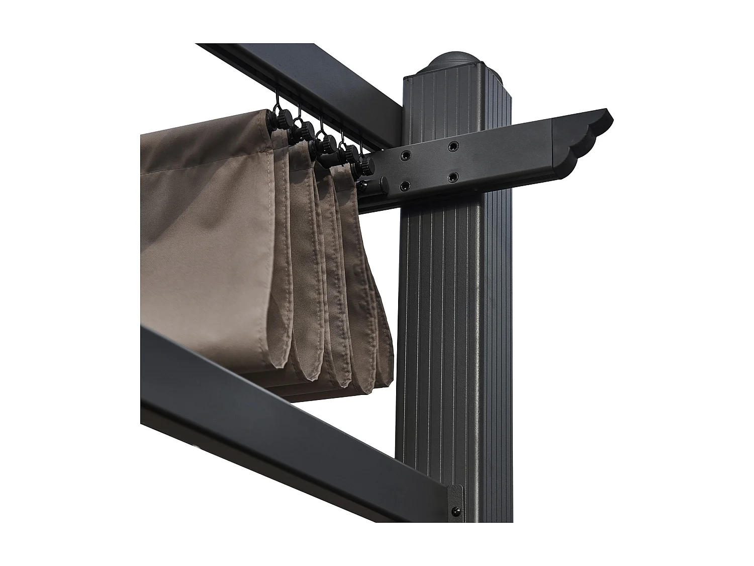 Pergola voor wandmontage 3 × 4m FRÉJUS taupe - aluminium structuur